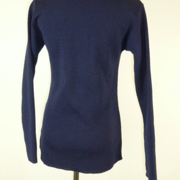Armor Lux navy white stripe zip cardigan wool sweater 1 S - Picture 6 of 8